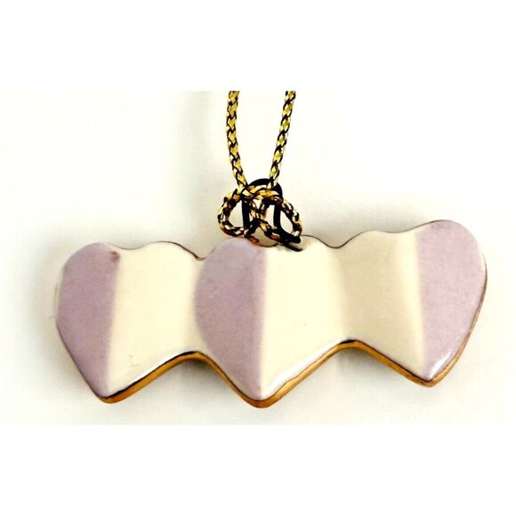 LENOX Valentine's Day Mini Ornament "Three Connected Hearts" From Retired Set - Picture 1 of 7